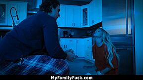 Stepbrother Blackmails Stepsister For Sneaking Out Late Night Hardcore Cowgirl Blowjob Tight Cock Not Sister