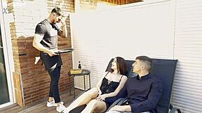 I watched Mary Rock in a threesome with her boyfriend and the waiter.