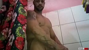 Mike Hot Jerks Off In Bathroom While Danny Hot Sucks Husband's Big Cock