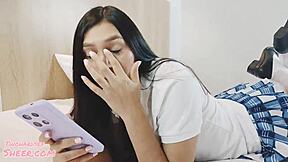 I Take My Student Stepdaughter to Seduce and Fuck Her Tight Pussy