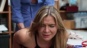 Is This Petite Teen 18+ Babe Pounding the Officer at Work?