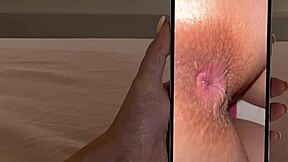 Close-up recording of anal on husband's phone