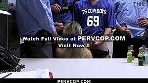 Gangbang that sweet teen 18+ pussy or go to jail. Pervcop's hardcore doggystyle at work.