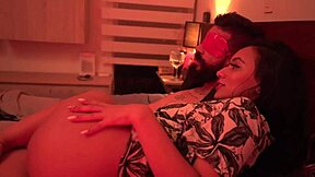 Teen explores kinky roleplay scenarios with bondage and tattoos