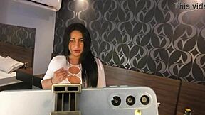 Brunette Trans Waits In Hotel Room