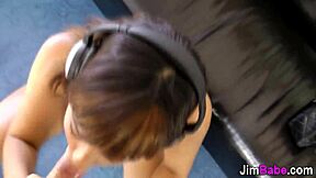 ebony teen gets facial from old rod.