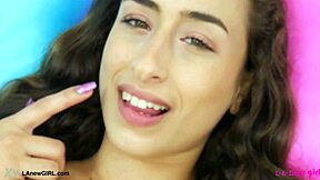 mesmerizing brunette shows her sexy body