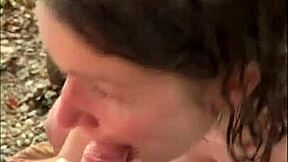 Horny teen in bikini gives oily titjob on public beach