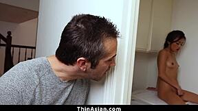 asian teen caught with dildo gets punished tight pussy blowjob small tits