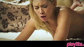 very cute blonde with small tits in a fun scene