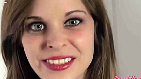 Skinny Brunette Livia Fingers Her Pussy With A Dildo And Sucks A Big Cock - Oops, Clothes Ripped!