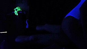 I watch carrie b's skinny body in blacklight sex, so hot!