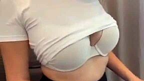 Stepmom In Short Skirt Shows Her Bra