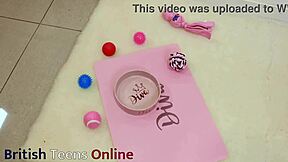 Does The Submissive Girl Next Door Eat Cum From A Bowl In Lingerie?