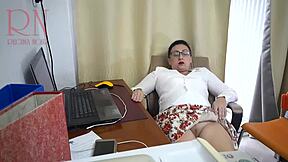 Secretary Fucked with Dildo