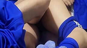 Latina schoolgirl feels tight pussy filled by classmate.