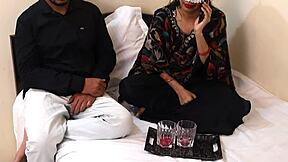 Friend's step mom gets fucked in bedroom when son is not home, enjoys dick and sucks in role play