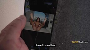 Petite latina exhibitionist shows pussy and gives blowjob during outdoor casting interview