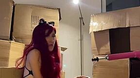 Red Haired Teen Prepares Sex Machine?