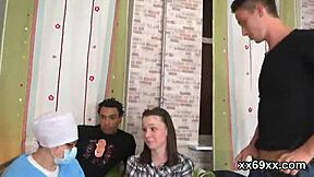 Stud assists with hymen examination and poking of virgin teen 18+