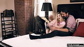 Teen feels intense pleasure sucking and fucking stepdad's big cock