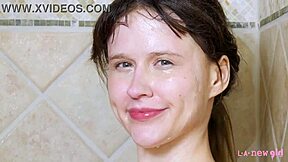 Charming Blonde Takes Shower!