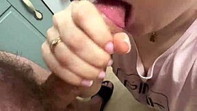 Best blowjob ever, cum on stepsister's face