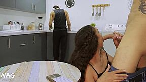 Unfaithful Wife Fucks Her Coworker When Husband Is Not Looking