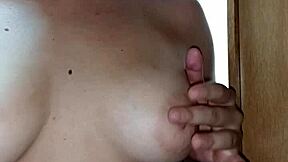 feeling sensual in front of the mirror as a cute girl