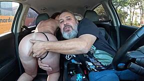 Young Loirinha Blowjob in Public Car Ride POV