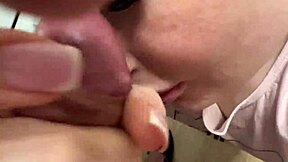 Best blowjob ever, cum on stepsister's face