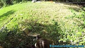 Pov amateur teen gets jizz in mouth outdoors