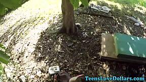 Pov amateur teen gets jizz in mouth outdoors