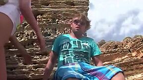 Teen's Anal Adventure In Public Outdoor During Holiday Contrast