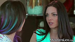 wow, step mother dominated into licking daughter's pussy in lesbian sex