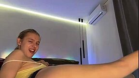 First Time Horny Teen 18+ Fingering Wet Pussy in Hotel Webcam