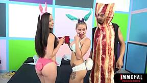 Easter bunny babes guzzle bbc 😍