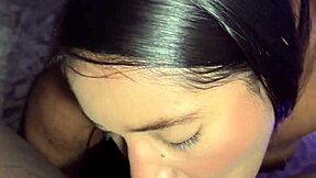 I intensely suck my stepsister's boyfriend's big black cock on webcam.