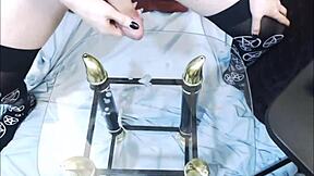 Shemale Solo Licks Cum Off Cock!