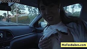 Teen sucking cock rough