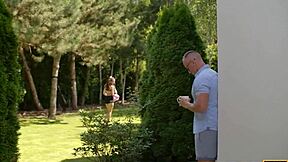 young skinny girl shows stepdaddy real deepthroat