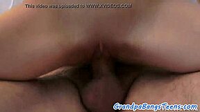 young euro babe feels intense pleasure riding grandpa outdoors