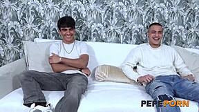 adela myers in cowboy mode makes debut for two young guys threesome