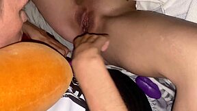 shy innocent girl explores huge dildos in tight young holes