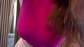 Stepmother indulges in sucking her big tits