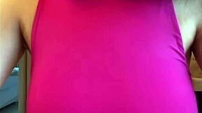 Stepmother indulges in sucking her big tits