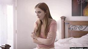 home alone redhead teen zoey nixon got deepthroat blowjob and anal from perv neighbour