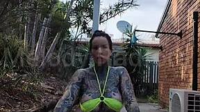 Melody Radford twerks in micro bikini outdoors