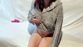 'watch me masturbate to orgasm' the teen in fleece says