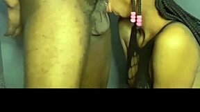 Stepsister Licks And Spits On Black Cock!